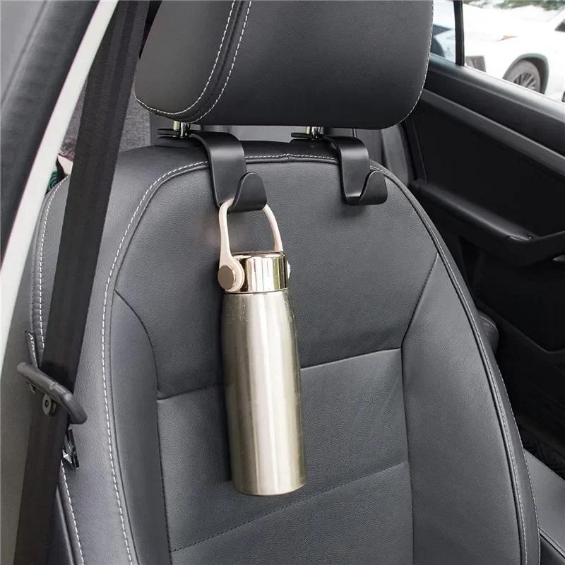 4 Pièces Crochets d'Appui-tête de Voiture Organisateur de Dossier de Siège Clips Porte-Attache Rapide Automatique Rangement de Voiture Accessoires d'Intérieur Porte-Sac