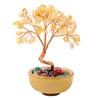 Natural Crystal Crushed Stone Wealth Tree Natural Healing Gemstone Crystal Bonsai Fortune for Good Luck Home Decors