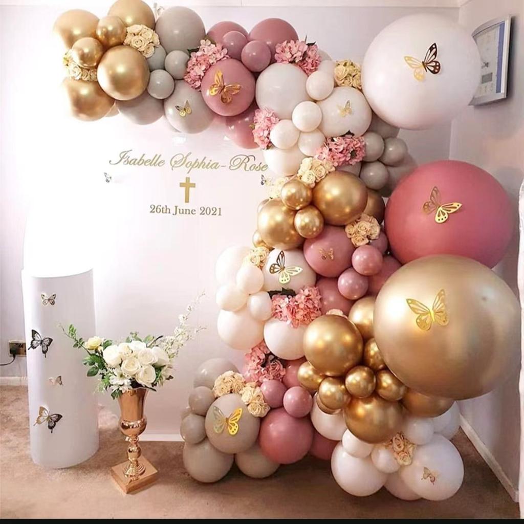 Vintage Pink Balloon Chain Set Garland Arch Balloon Birthday Wedding Party Decoration Arrangement Balloon