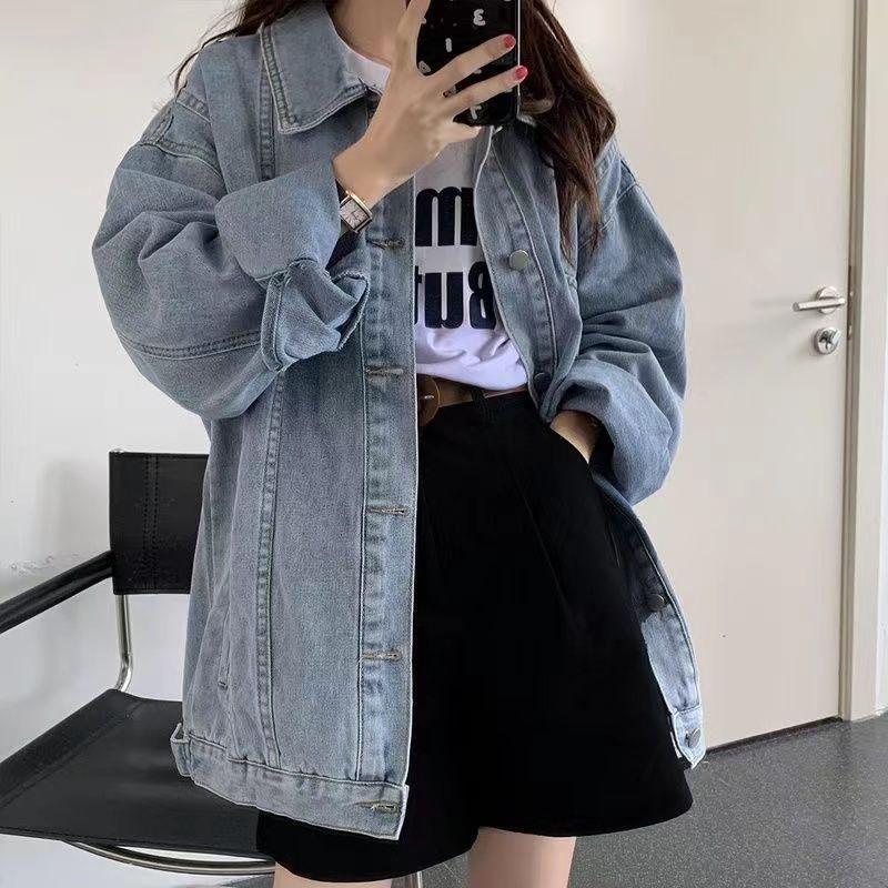 2024 Herbst Damen Übergröße Lässige Jeansjacke – Locker, Modisch, Vielseitig BF Stil