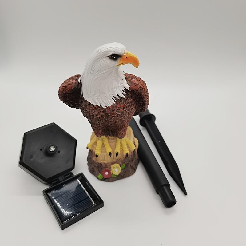 1PCS Solar Eagle Garden Lights Outdoor Solar Bald Eagle Figurines Decorative Stake Light Garden Eagle Animal Bird Decor Yard Lawn Pathway Decoration