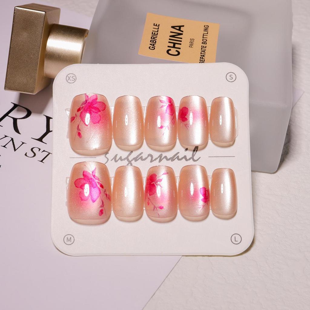 Butterfly & Cat Eye Wearable Nail Kit - Cute Short Manicure Pieces