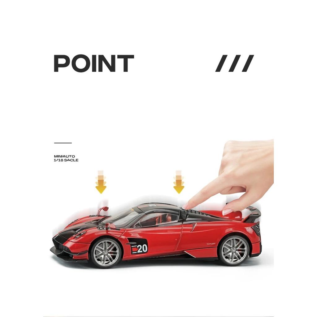 1/18 Pagani Huayra BC Supercar Alloy Car Diecasts & Toy Vehicles Car Model Sound and Light Παιχνίδια αυτοκινήτου για παιδιά Δώρα