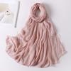 Wedding Style Muslim Soft Lace Hijab Lslamic Plain Scarf Premium Chiffon Scarf Shawl Turban Headwraps Headband Foulard