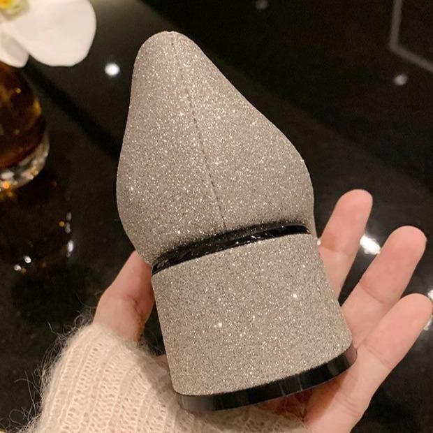Sheepskin Version~ Grape Mother, the Same Style, Sparkling Sequins, Small Fragrant Style Square Head, One Word with Thick Heel, Mary Jane Shoes, Wome