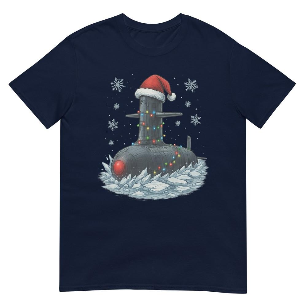 Christmas Lights Wrapped On Military Ohio Class Submarine Tshirt S