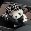 Plush Panda Clutch Decoration Car Wiper Turn Signal Switch Ornaments Cute Bowknot Panda Car Wiper Doll Auto Interior Accessories