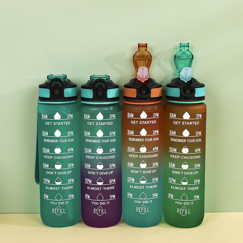 1000ML Water Bottle Motivational Sport Water Bottle Leakproof Drinking Bottles Outdoor Travel Gym Fitness Jugs For Kitchen
