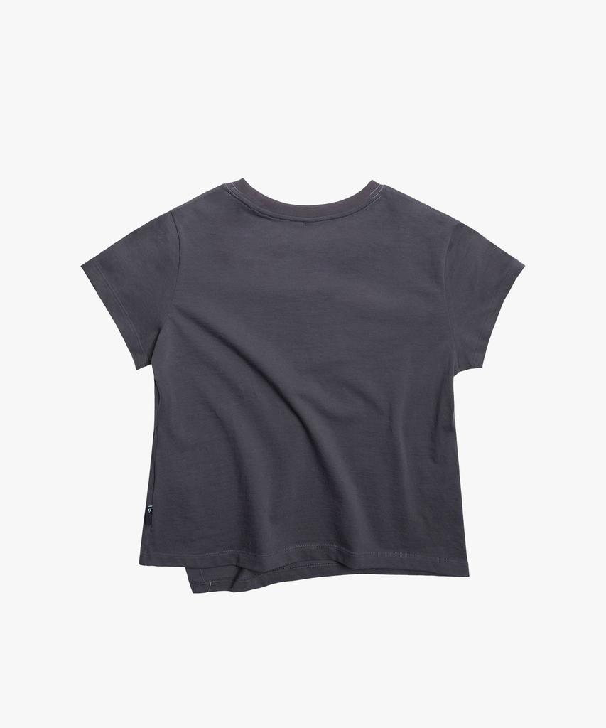 Liomeu Button Asymmetrical Short Sleeve T-Shirt_Charcoal : Radiant167