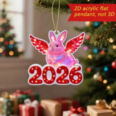 2026 Acrylic Horse Pendant Car Rearview Mirror Ornament 2D Hanging Charm for Holiday Decoration Cute Gift for Car Lovers