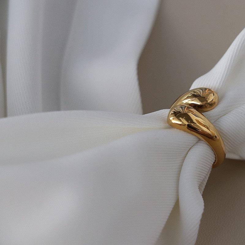 Neuer Modetrend Einzigartiges Design Eleganter Zarter Wassertropfen Geometrische Öffnung Verstellbarer Ring Damenschmuck Party Premium Geschenke