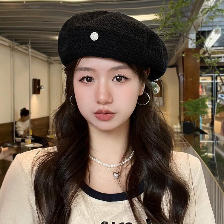 New beret women's summer versatile breathable thin painter hat fashionable big head circumference hat showing small face
