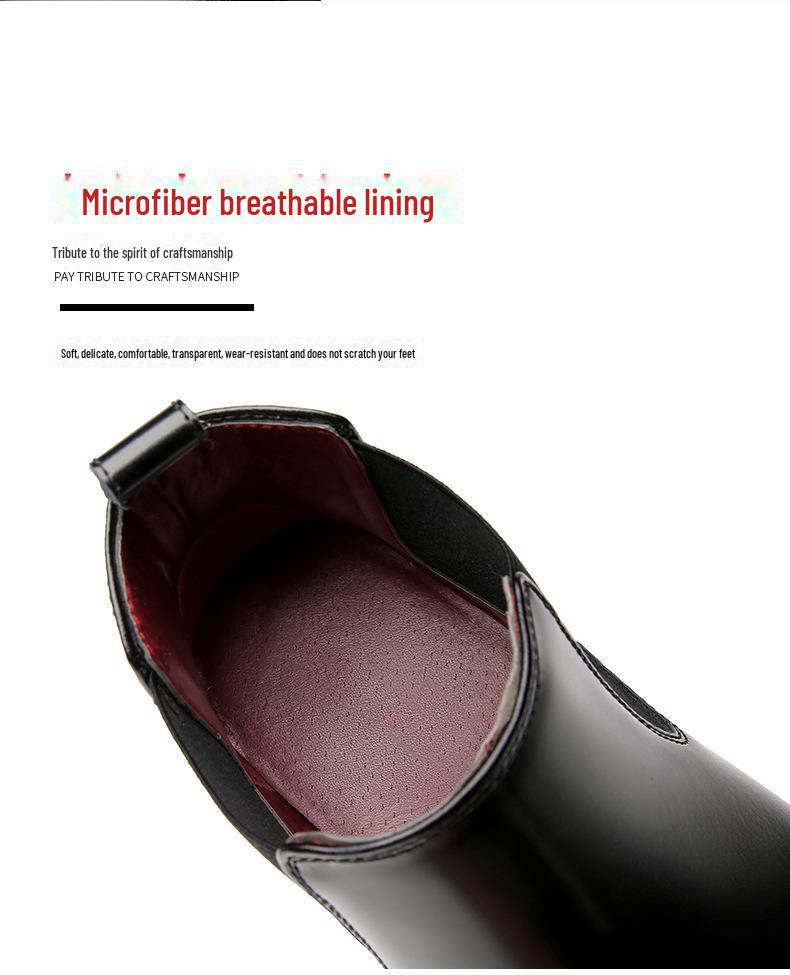 2024 Herren Chelsea Boots aus echtem Leder - Samtgefüttert, formale eckige Zehenpartie, hoher Schaft, doppelter Gummizug.