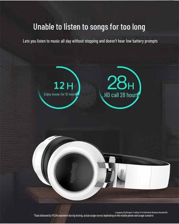 Luminous Over-Ear Wireless Bluetooth Headphones with Heavy Bass for Mobile, Computer, Sports, Music, and Gaming.