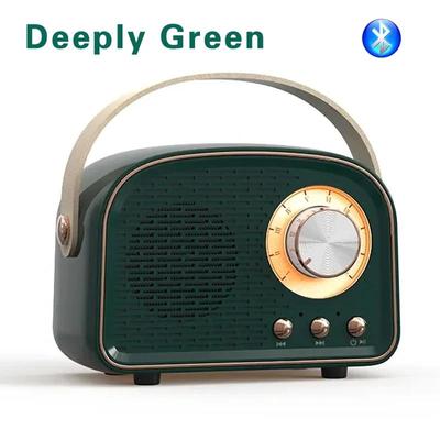 Retro Bluetooth Speaker, Cute Mini Speaker with FM Radio, Portable Wireless Speaker with TWS Music Player Hifi Stereo TF USB