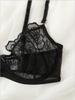 Temptation Floral Lace Three-Point Lingerie Set with Hollow Design