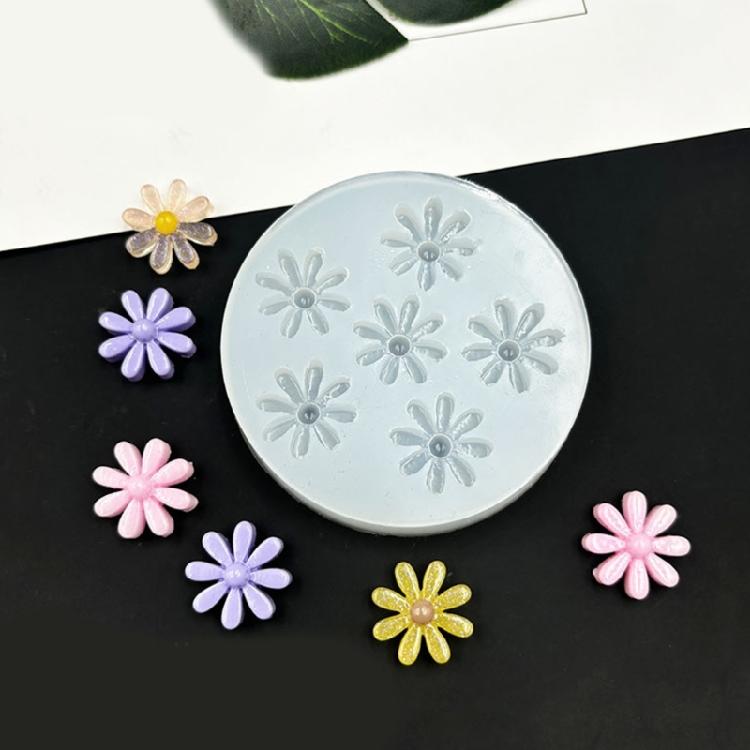 Silicone Craft Mold Collection 6 Flower Designs Rose Petal Pinecone Blossom Heat Safe Flexible For DIY Jewelry Creation