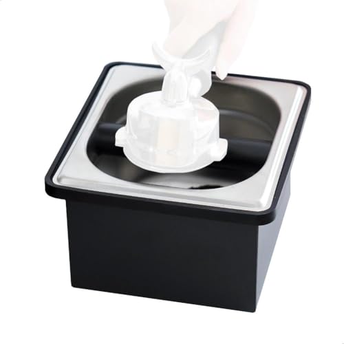 

watchget Espresso Coffee Knock Box, Durable Stainless Steel Dump Bin for Coffee Grounds, Removable Non-Slip Base, Coffee Grounds Container for Home/Ca