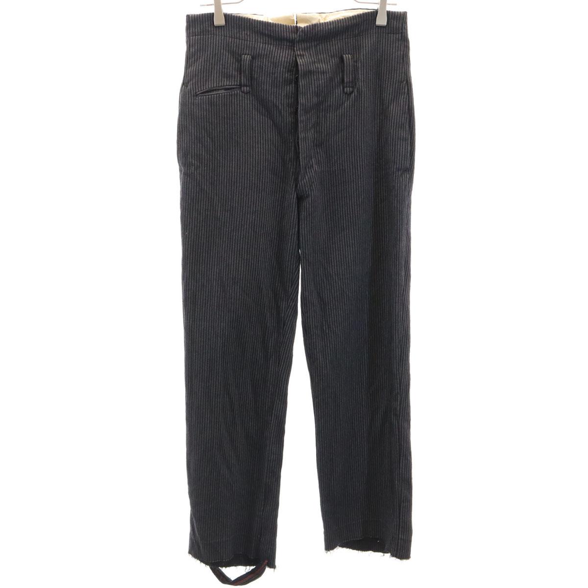 

Винтажные брюки 50-х годов с затяжкой на иголке, в полоску, с высокой талией, серые, на пуговицах, мужские, б/у