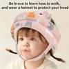 Cartoon Pattern Head Protector Adjustable Strap Infant Cap Safety Helmet  Crawling Practice