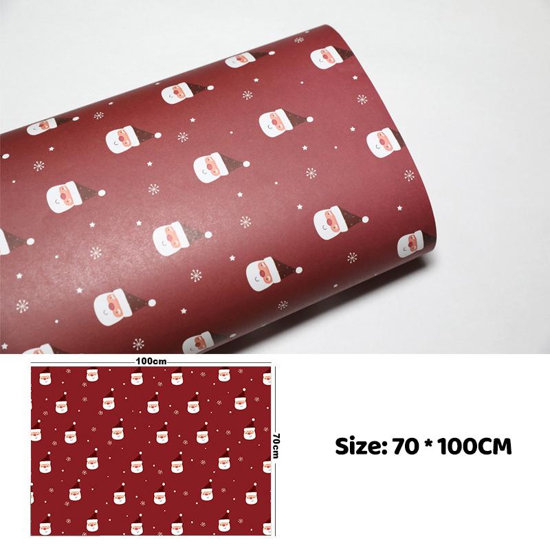 100Cm×70Cm Christmas Wrapping Paper Christmas Eve Gift Box Decoration Paper Children'S Christmas Vintage Kraft Paper