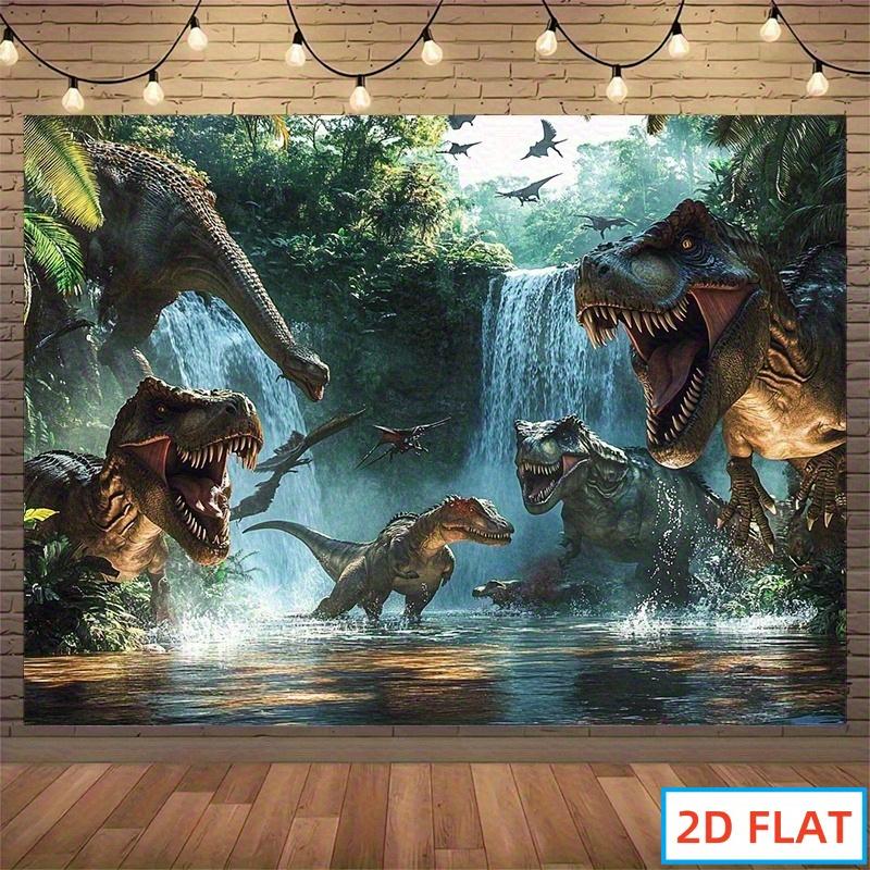 2D-Flachdesign, ein einteiliges Dinosaurier-Partybanner im Jura-Thema, geeignet für Geburtstage und Fotoshootings 59×39inch/150*100cm gray