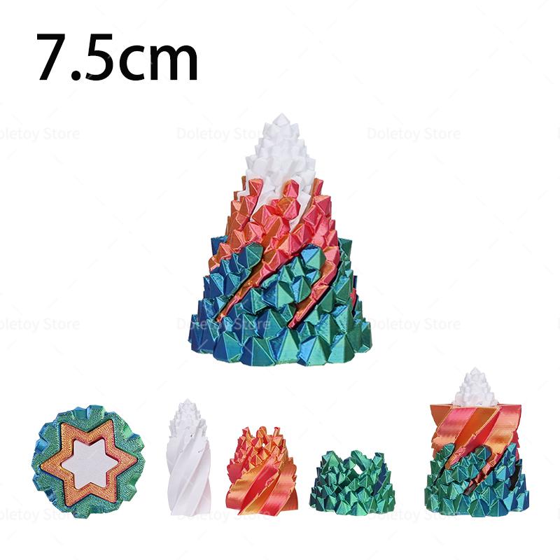 3D Printed Impossible Stone Passthrough Plaything Helix Spinning Pressure Reducing Plaything Pass Through Pyramid Vortex Thread Illusion Plaything