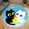 1pc Cat Star Round Chair Mat Area Rug - Non-Slip, Floor Mat for Office, Bedroom, and Indoor Decor -1002193