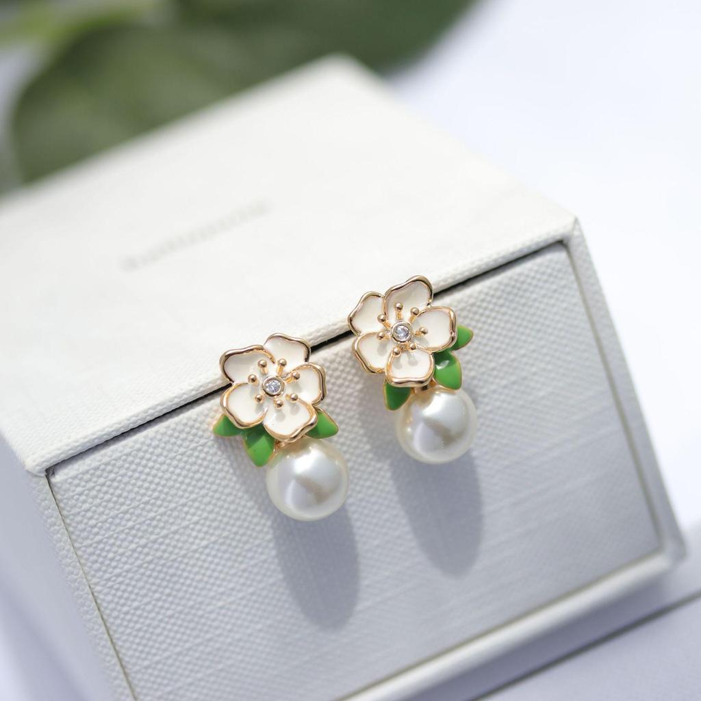 Dopamine Pink Flower Studs: Elegant French Design, High-End, Unique Atmosphere Earrings