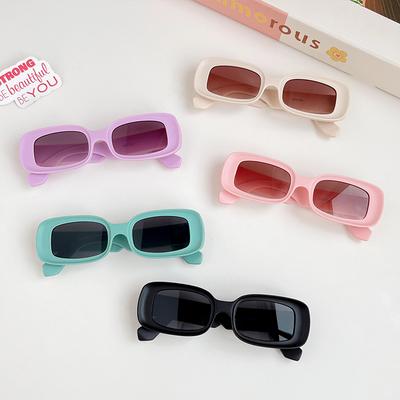 2024 New Children Solid Rectangular Sunken Sunglasses Girls Boys Fashion Outdoor UV400 Protection Sunglasses Kids Sunglasses