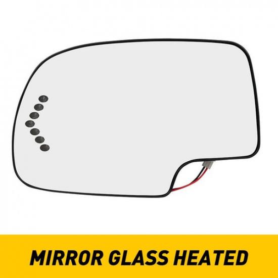 

Mirror Glass Heated w/ Turn Signal Driver Side RH for Chevy GMC Cadillac EOA