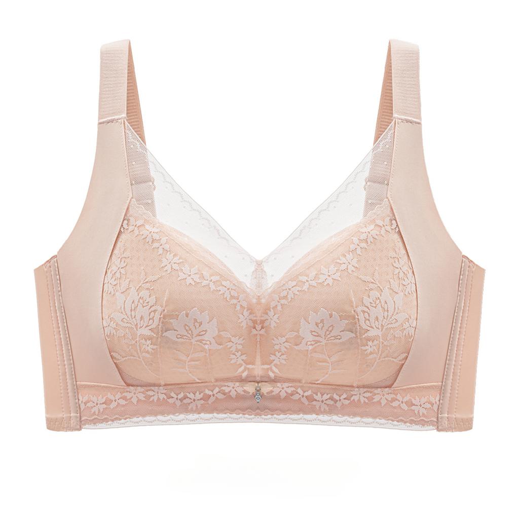 Gather Bra Women's Thin Plus Size Bra No Steel Ring Adjustable Breast Collection Bra