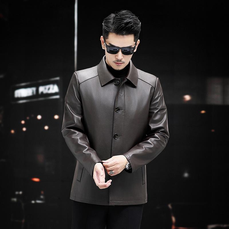 Genuine leather jackets for men in autumn and winter new business casual fashion simple genuine leather jackets