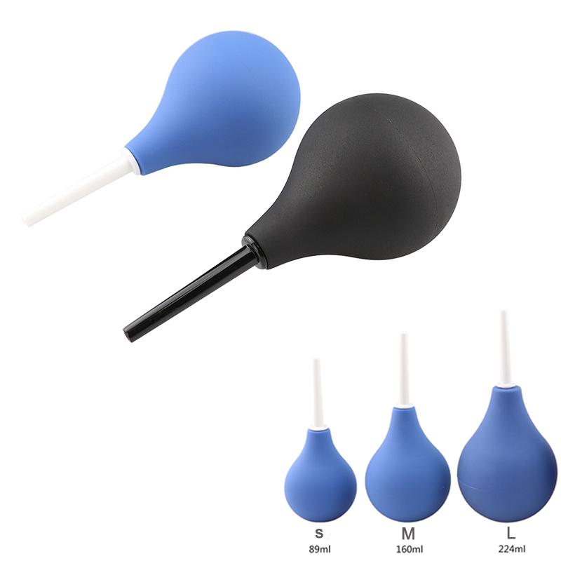 Enema Rectal Shower Cleaning System Silicone Gel Black Ball For Anal Anus Colon Enema Anal Cleaning Anal Plug Adult Products