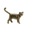 Retro Cat Brass Ornament Creative Long Tailed Cat Desktop Tea Pet Micro Carved Crafts Home Decoration Countryside Cat Ornament