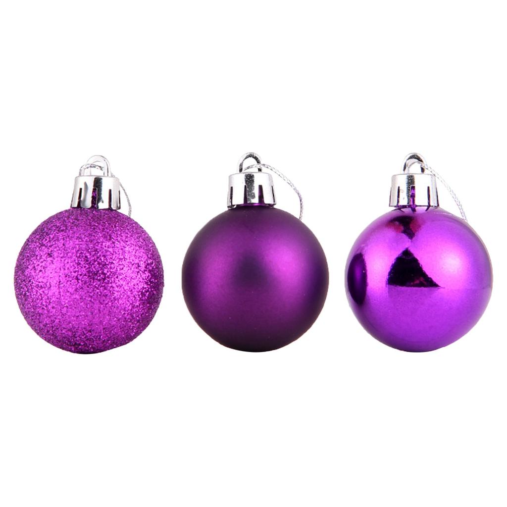 Christmas Decoration 4cm 24 Christmas Ball Hanging Decoration Bright Barrel Ball Electroplated Plastic Ball