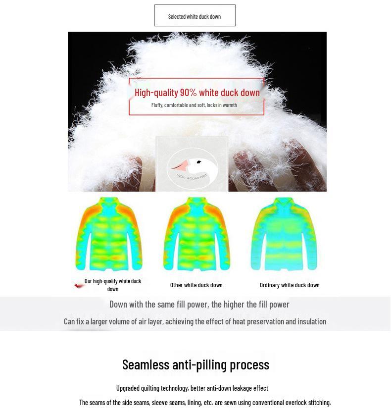 2025 Mengjia Unisex Glänzende Daunenjacke, Winter Warm, Verdickt für Paare