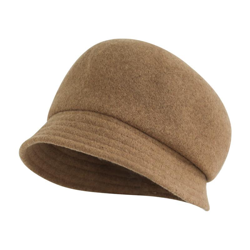 All wool Basin Hat for Women Foldable for Autumn and Winter  Japanese Style Beret  Short Brimmed Fisherman's Hat Korean Style Versatile