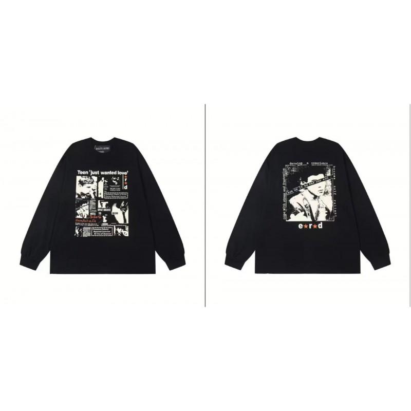 Washed Vintage Distressed Cotton Long Sleeve Tee Oversized Streetwear Style Men Casual Daily Wear