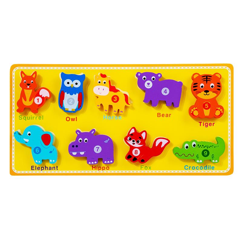 Children's Digital Animal Traffic Tear Puzzle Toy Puzzle Puzzle Early Education Puzzle Building Block Hand Grab Board Pinyin Alphabet