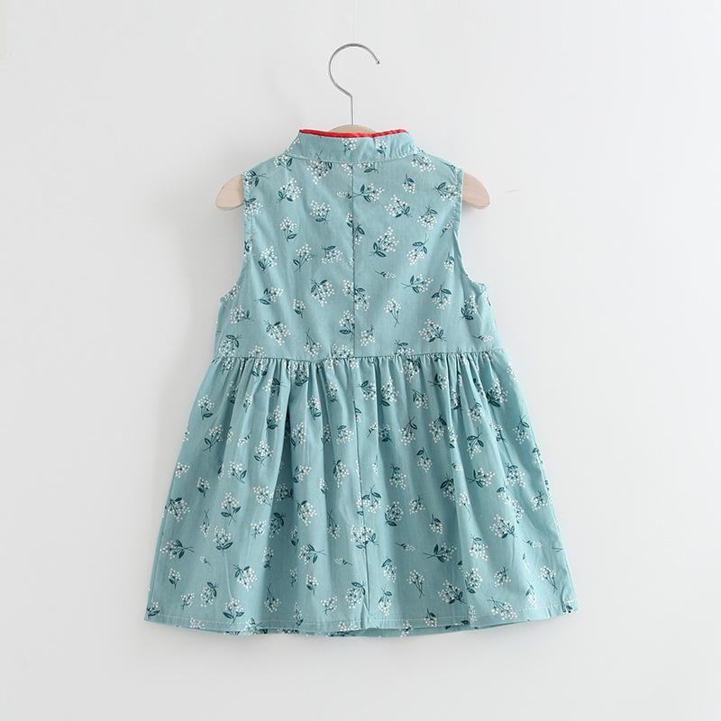 Kids Girls Chinese Style Cute Flower Print Dress Vintage Cheongsam Dresses Qipao Baby Clothes