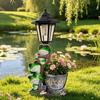 Lifelike Frog Plant Pot  Light Weatherproof Solar Frog Lamp Frog Statue Solar Light  Pathway Decor