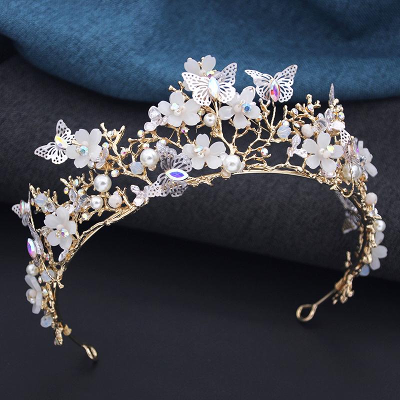Luxury Wedding Crown Princess Tiaras and Crowns for Party Birthday Butterfly Tiara Hair Jewelry Bridal Dress Accessories