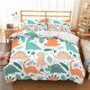 Cute Cartoon Dinosaur Print Polyester Bedding Sets Child Kids Covers Boys Bed Linen Set For Teens King Size Bedding Set