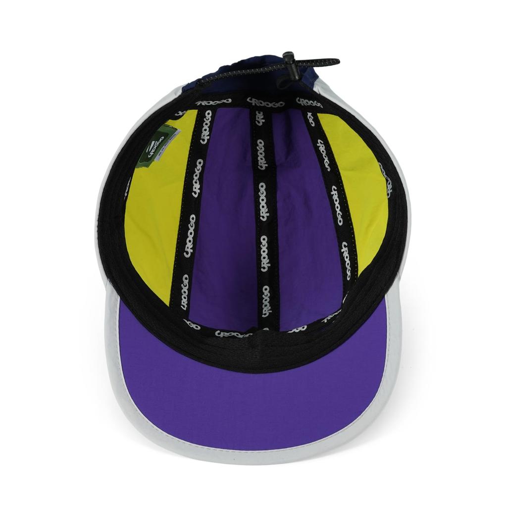 Clakllie Cap Men Women Lightweight Water Repellent 5 Panel Short Brim Purple Navy