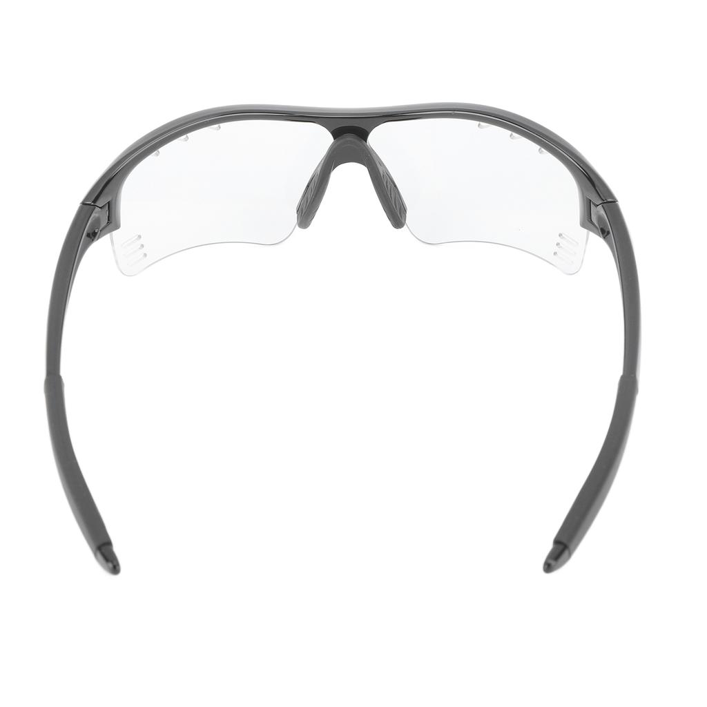 Outdoor Sunglasses Windproof UV Protection TR Ergonomics Riding Sunglasses for Hiking Children Black Frame Transparent Lens