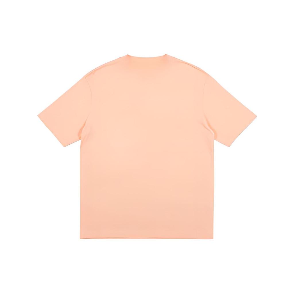 Palace CD Camiseta Pêssego Letra Estampa de Disco Manga Curta Camisetas Unissex Rosa PAL-SS18-021