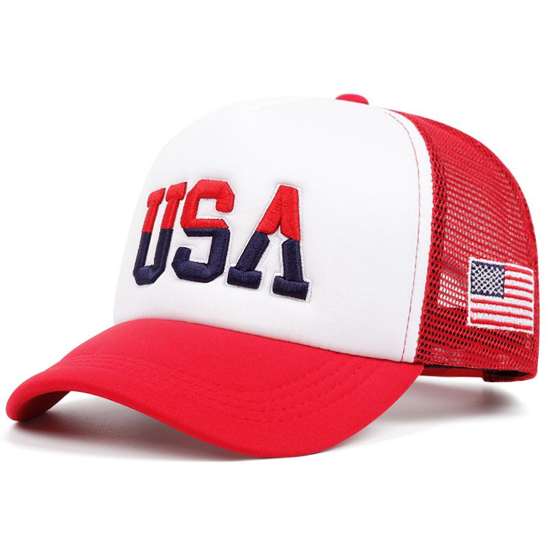 Fashion New Net Hat Usa Side American Flag Street Cycling Skateboarding Hat Street Dance Hip Hop Hat Sunshade Baseball Hat