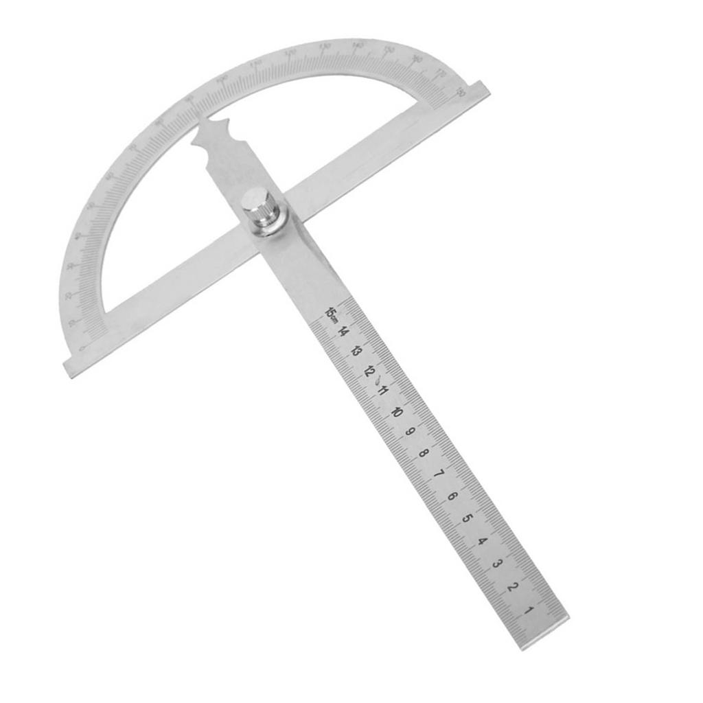 Nerezový úhloměr 0180 stupňů Goniometr Úhel hledáčku Měřidlo 15 cm Pravítko 150 * 200 mm