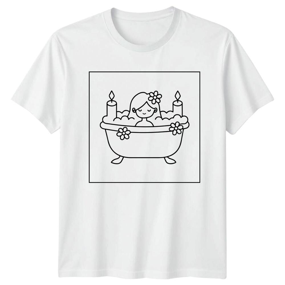 Bath Time Girl With Candles Hobbies Unisexs TShirt Ladies Tee Graphic S